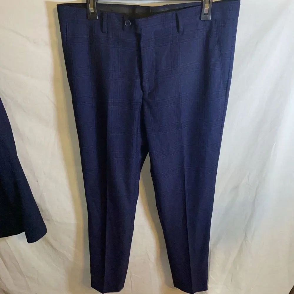 Alberto Cardinali Men’s 2 Piece Suit Size 40L Navy Blue Business Formal City